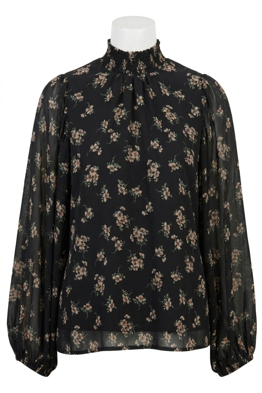 NEW SUGARLIPS balloon sleeve blouse in black